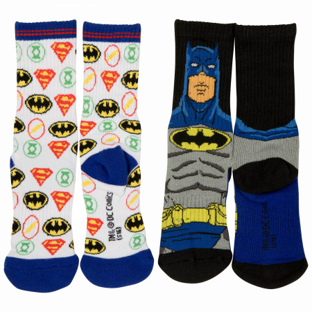 Batman and DC Heroes 2-Pair Pack of Athletic Kids Socks